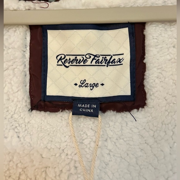 Fleece Sherpa Lined Jacket / Reserve Fairfax / Plum / L / NWT - Picture 8 of 15